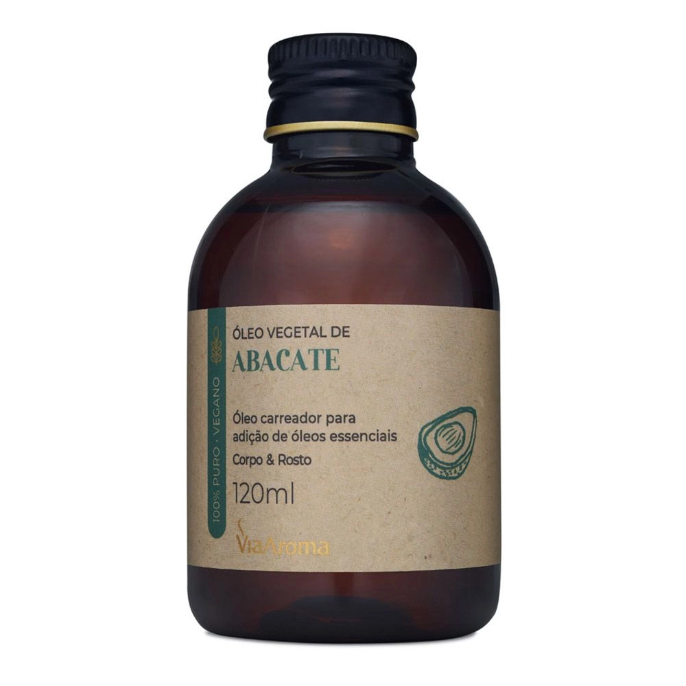 Óleo Vegetal de Abacate Via Aroma 120ml - Cuidados naturais para pele e cabelos.