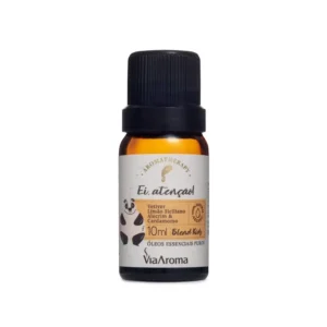 Blend de Óleos Essenciais Kids Ei, Atenção! Via Aroma 10ml – aromaterapia para concentração e foco infantil, com óleos essenciais de Alecrim, Cardamomo, Limão Siciliano e Vetiver.