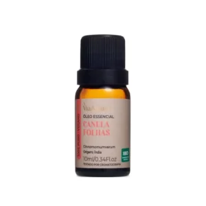 Óleo Essencial Canela Folhas Via Aroma – 10ml | 100% puro e natural | Aquecedor, estimulante e antisséptico, ideal para energia e conforto.