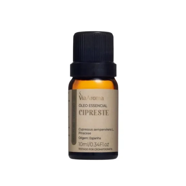 Óleo Essencial Cipreste Via Aroma – 10ml | 100% puro e natural | Revigorante, equilibrante e descongestionante.