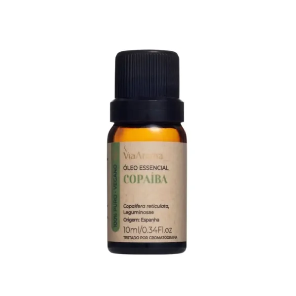 Óleo Essencial de Copaíba Via Aroma – 10ml | 100% puro e natural | Anti-inflamatório, relaxante e regenerador da pele.