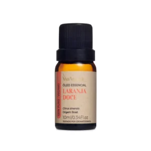Óleo Essencial Laranja Doce Via Aroma – 10ml | 100% puro e natural | Energizante, purificante e relaxante, ideal para bem-estar, cuidados com a pele e purificação.