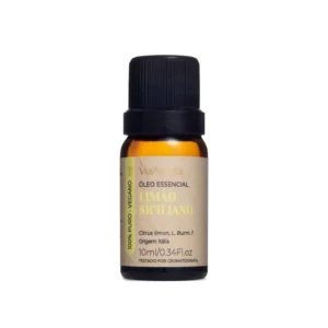 Óleo Essencial Limão Siciliano Via Aroma – 10ml | 100% puro e natural | Purificante, estimulante e revitalizante, ideal para clareza mental, purificação e energia.