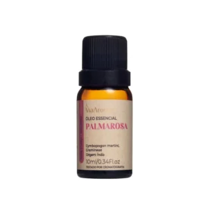 Óleo Essencial Palmarosa Via Aroma – 10ml | 100% puro e natural | Hidratante, regenerativo e equilibrador, ideal para pele e bem-estar emocional.