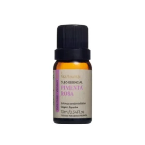 Óleo Essencial de Pimenta Rosa Via Aroma – 10ml | 100% puro e natural | Revigorante, estimulante e ideal para circulação e bem-estar emocional.