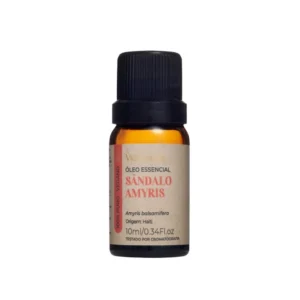 Óleo Essencial Sândalo Amyris Via Aroma – 10ml | 100% puro e natural | Relaxante, afrodisíaco e regenerador, ideal para equilíbrio emocional, sensualidade e cuidados com a pele.