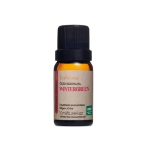 Óleo Essencial Wintergreen Via Aroma – 10ml | 100% puro e natural | Analgésico, anti-inflamatório e refrescante, ideal para alívio de dores e revitalização.