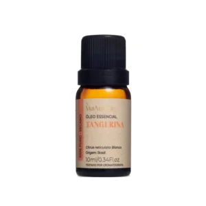 Óleo Essencial Tangerina Via Aroma – 10ml | 100% puro e natural | Energizante, purificante e relaxante, ideal para bem-estar, cuidados com a pele e purificação.
