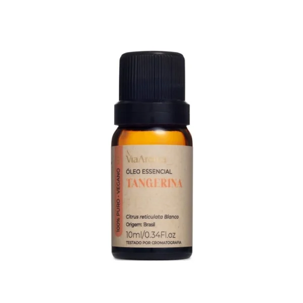 Óleo Essencial Tangerina Via Aroma – 10ml | 100% puro e natural | Energizante, purificante e relaxante, ideal para bem-estar, cuidados com a pele e purificação.